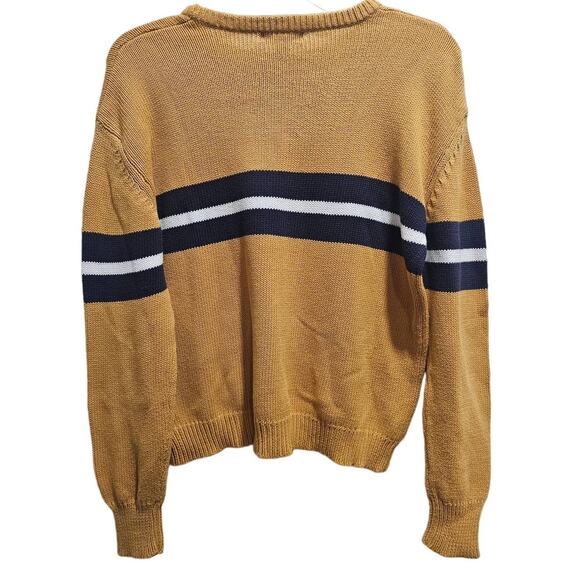 Striped Sweater SIZE LARGE MUSTARD BLUE - Picture 2 of 2